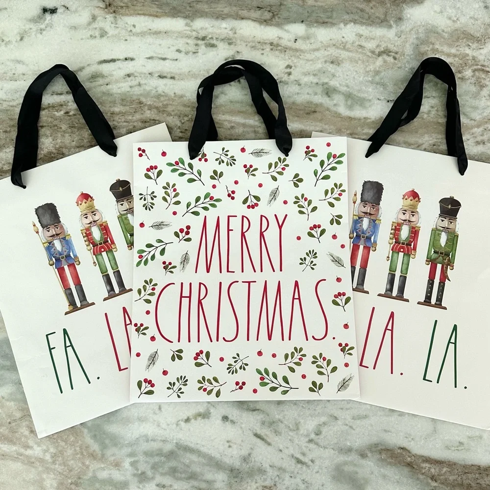 Rae Dunn Nutcracker Christmas Gift Bags - Holiday Gift Wrapping